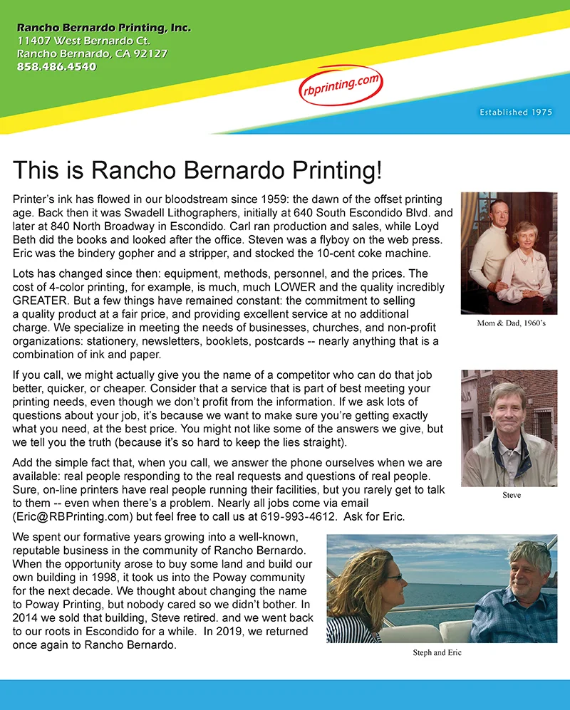 RB Printing & Marketing — website before the Russo Collective engagement
